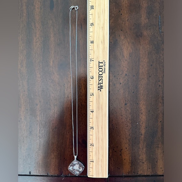 Chocolate and White Cubic Zirconia Layered Necklace in Sterling Silver. - Picture 6 of 8